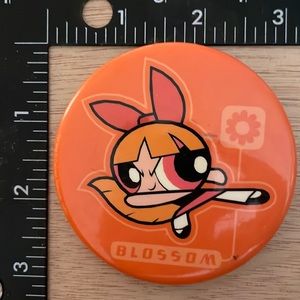 1998 Cartoon Network Powder Puff Girls Blossom Collectors Pin Back Button